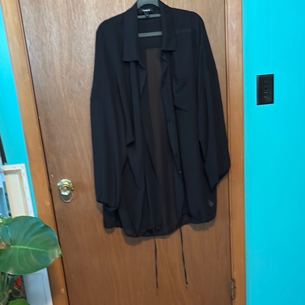 Torrid size 2 black oversized sheer top kimono